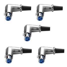 SIENOC 90 Degree XLR 3 pin Microphone Speaker Female Right Angle Adapter Connector (5 packs)