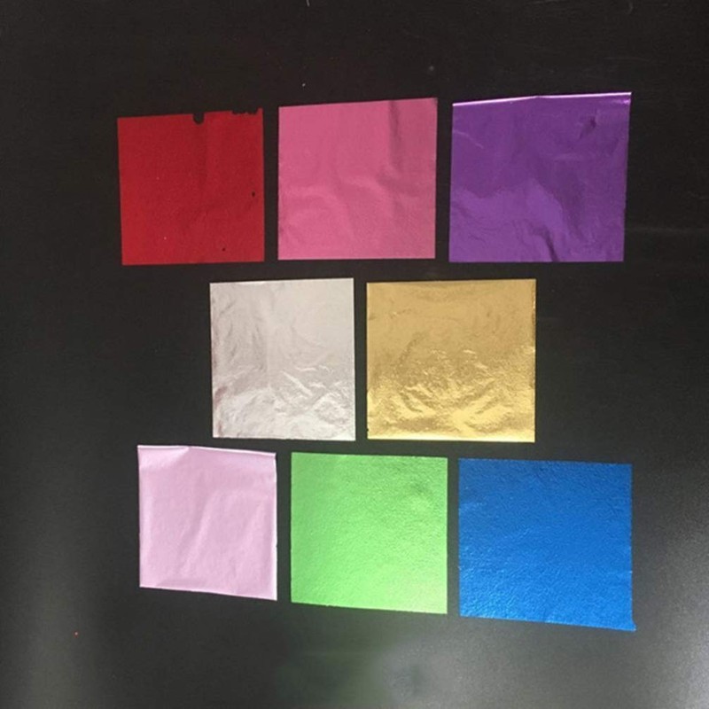 SEWACC Shiny Foil Craft Decoration 50pcs Nail Foil 8x8.5cm Leaf