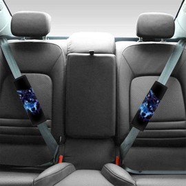 Wanyint Wolf Galaxy Forest Car Seat Belt Pads for Men Women Non-Slip Breathable Seat Belt Shoulder Strap Cover Universal Fit Most Car SUV, 2 Pack