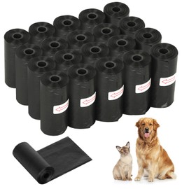 YSWOVUO Pack of 400 Dog Waste Bags, 30 x 22 cm Waste Bags for Dogs, Leak-proof and Portable Dog Bags, Dog Poop Bags for Indoor and Outdoor Use, Poop Bags for Dogs and Cats, Black Dog Waste Bags Rolls