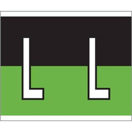 1-1/2" H x 1-1/4" W Black/Green Kardex PSF-139 Compatible 1-1/4" Alpha Labels 'L' (500/Roll) - TBBS-139-L