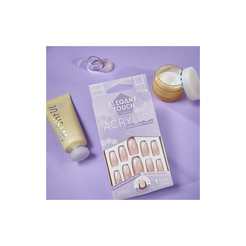 Elegant Touch French Acrylic Nails No. 2 COFFIN