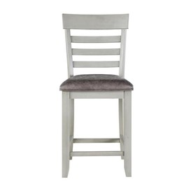 Steve Silver Co Hyland Counter Chair, Upholstered Vegan Leather, 24-Inch Seat Height, Dining Room, Kitchen, 19.5"x22.5"x42", Grey