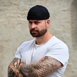 WEROR WEROR-382.1 Men's Docker Cap Fisherman's Harbour Cap, black