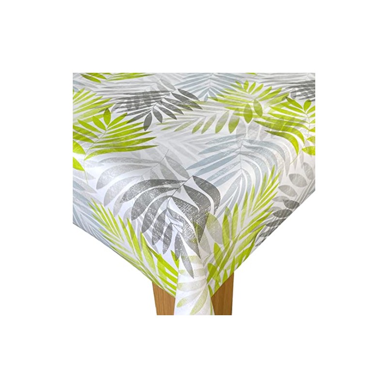 Karina Home Exotic Palm Leaves Grey and Green Wipe Clean