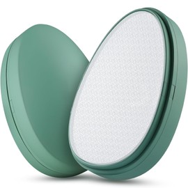Nano Glass Foot File Callus Remover with Cover， Foot Scrubber Callus Remover for Wet and Dry Feet, Handheld Sized Foot Scraper Portable Pedi Egg Foot Care Tool - Green