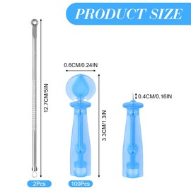 LOPHE 2 pcs Blackhead Blemish Remover with 100pcs Acne Spot Remover Pin, Needle Acne Disposable Acne Pimple Popper Professional Whitehead Acne Needle Remover Tools for Beauty Salon Home
