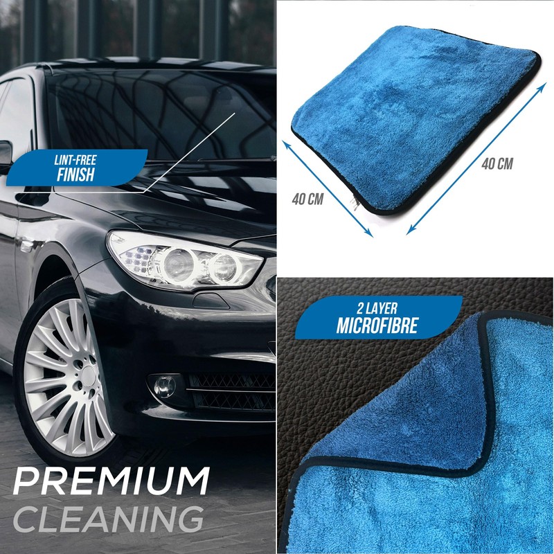 Microfibre Car Drying Towel Thick, Super Absorbent, Lint Free 40cm