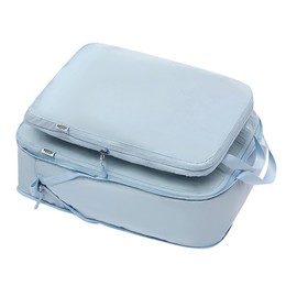 Travel Compression Bag Compression Pouch Travel Pouch Set of 2 Sizes Easy Compression Garment Sorting Pouch Travel Bag (Blue)