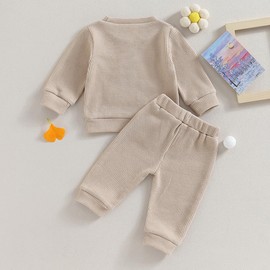 Toddler Baby Girls Big Sister Little Sis Matching Outfit 2PCS Pants Set Infant Sweatshirt + Sweatpants Fall Spring Tracksuit Clothes (12-18 Months, A-LIL SIS)
