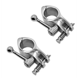 2Pack Stainless Steel 316 Marine Jaw Slide Hinged, Bimini Top Fitting Awning Hardware Fitting Rowing Boat Hardware (with Quick Release Pin & Cam Clamp Style, Diameter:1 Inch 25mm)