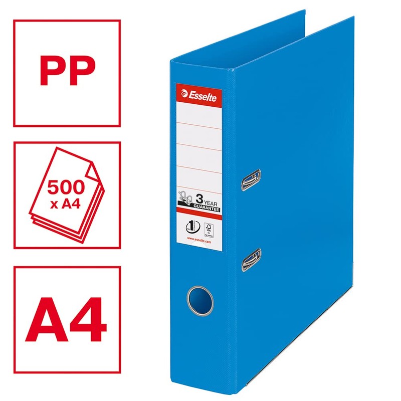 Esselte No.1 Power Vivida Polypropylene A4 Lever Arch File with