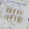 Wedding pearl handmade nail tips - Square M / 웨딩