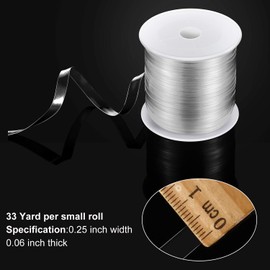 BBTO Clear Elastic Strap Lightweight Elastic Clear Bra Strap for Cloth Sewing Project (33 Yards x 0.06 Inch)