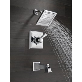 Delta Faucet Dryden 14 Series Single-Function Tub and Shower Trim Kit with Single-Spray Touch-Clean Shower Head, Chrome, 2.0 GPM Water Flow, T14451-WE (Valve Not Included)