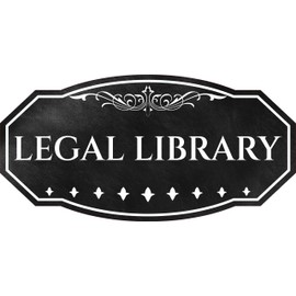 Victorian Plus Legal Library Wall or Door Sign - Leather | Legal and Courtroom Decoration - Small