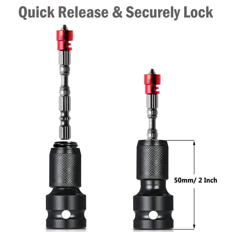 Gasea 2 Pack 1/2 Square Drive to 1/4 Hex Shank