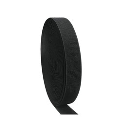 JESEP - Banda elástica de punto de 1 pulgada y 10 yardas, color negro, de doble cara, tela de sarga elástica, resistente, para coser pantalones, cintura, pelucas, faldas, proyectos de manualidades (negro)