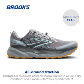 Brooks Men’s Cascadia 19 Mountain Trail Running Shoe - Alloy/Ebony/Orange - 10 Medium