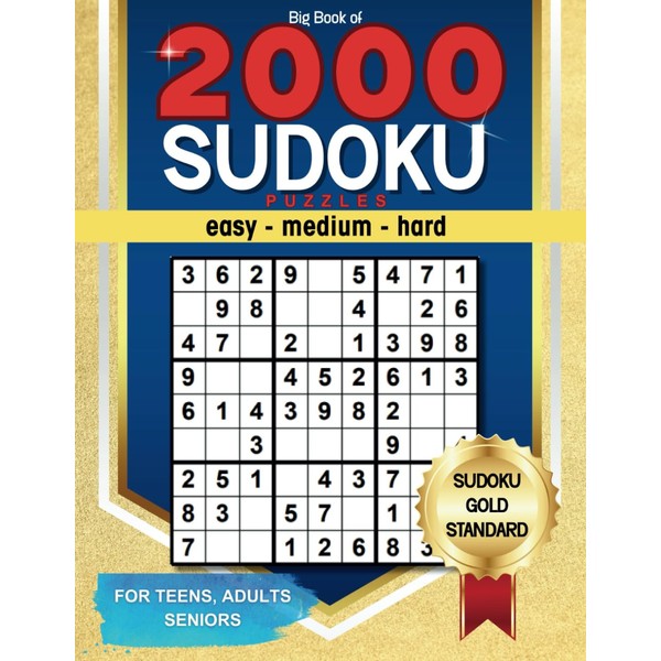 Big Book of 2000 Sudoku Puzzles: Easy, Medium, Hard Sudoku
