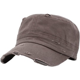 KBETHOS KBK-1466 DGY Vintage Distressed Cadet Army Cap Basic Everyday Military Style Hat