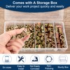 Set of 220 Rivet Nuts Assortment Set, Flat Head Threaded