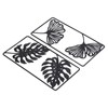 2pcs Leaf Statue Black Style Embossed Design Metal Material Decorative