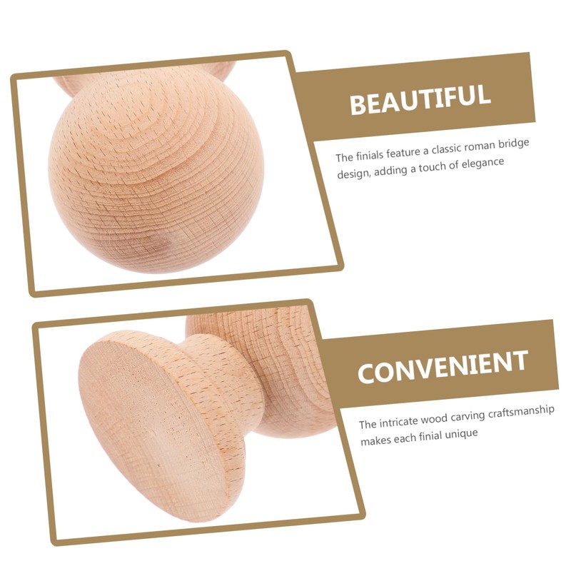 CORHAD Wooden Finials Unfinished Round Wood Ball Finials for Beds