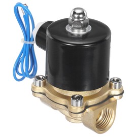 QUARKZMAN Brass Electric Solenoid Valve, 1/2 Inch NPT 12 V DC Air Valve, Normally Closed for Water, Gas, Fuel, Diesel, Oil