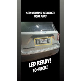 Unbranded 1/24 1/18 LED READY ROUNDED RECTANGLE LIGHT PODS POLICE MODEL CAR 10 PACK