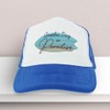 Beach Theme Decor Another Day in Paradise Trucker Hat Blue