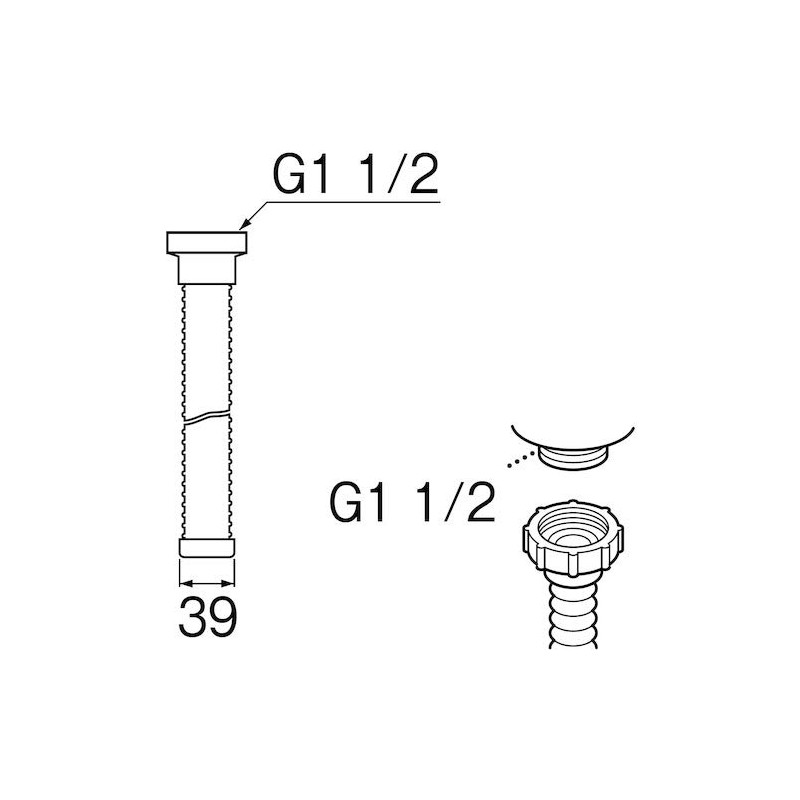 SANEI PH62-860-2 Sink Drain Hose Screw Type 6.6 ft (2