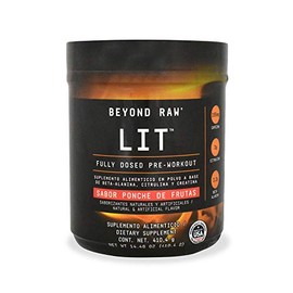 Beyond Raw Lit Pre-Workout, Ponche de Frutas - 410.4 g