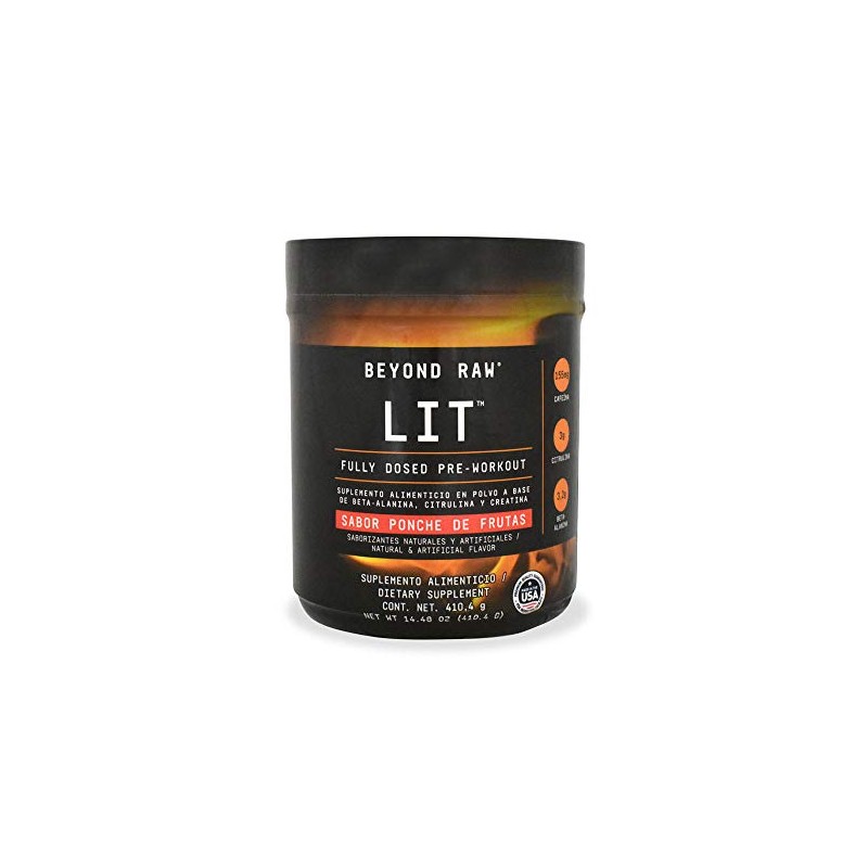 Beyond Raw Lit Pre-Workout, Ponche de Frutas - 410.4 g