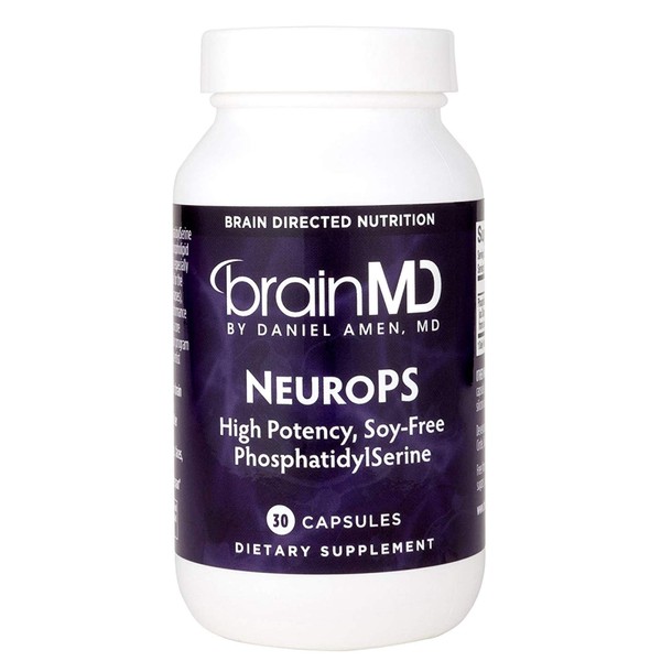 Dr. Amen brainMD NeuroPS - 150 mg PhosphatidylSerine, 30 Capsules - Promotes Mental Focus, Energy & Memory, Supports Healthy Learning & Concentration, Anti-Aging - Gluten-Free - 30 Servings