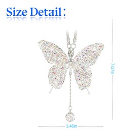 zipelo Bling Butterfly Diamond Car Accessories, Crystal Car Rear View Mirror Charms for Women, Car Decoration Lucky Gifts Hanging Interior Crystal Ornament Pendant Decor for Cars (AB Color)