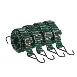 Yorkmills Bungee Cords with Hooks, 4 Pack 120cm Heavy Duty bungee straps with hooks, Adjustable Rubber Rope with Metal Buckle, Extra Strong Flat Elastic Straps for Luggage Roof Racks Moving Cargo