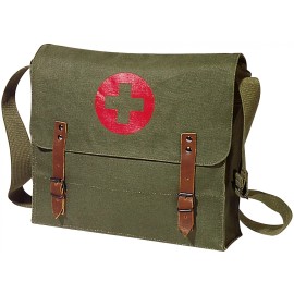 Rothco NATO Medic Canvas Red Cross Army Bag Shoulder Crossbody Messenger Shoulder Bag - Olive Drab NATO
