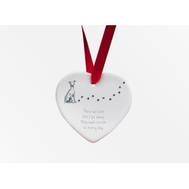 Image Industry Whippet Walk Beside Us Ceramic Heart - Dog Memorial - Memorial Gift - Hanging Decoration