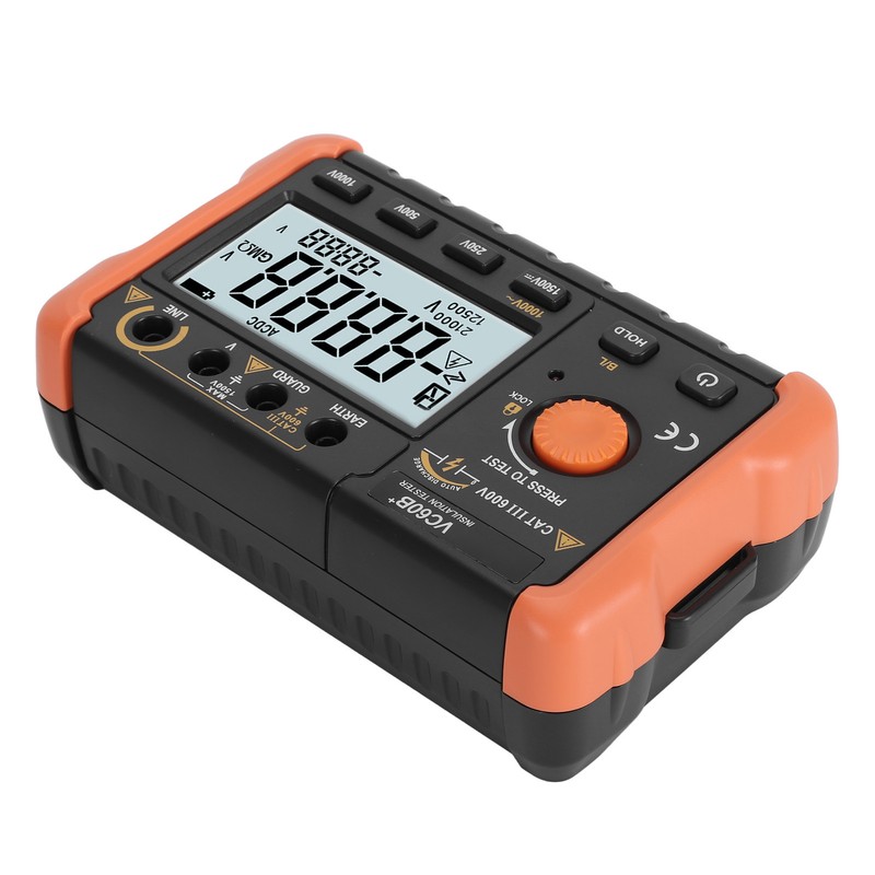 Insulation Resistance Tester Megohmmeter Digital 1000V 4999MΩ with LCD Display