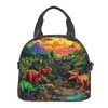 bassyil Dinosaur Insulated Lunch Bag Reusable Lunch Box With Adjustable