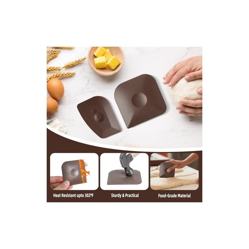Pan Scraper 6-Pack, Plastic Cleaning Tool for Pots and Pans,