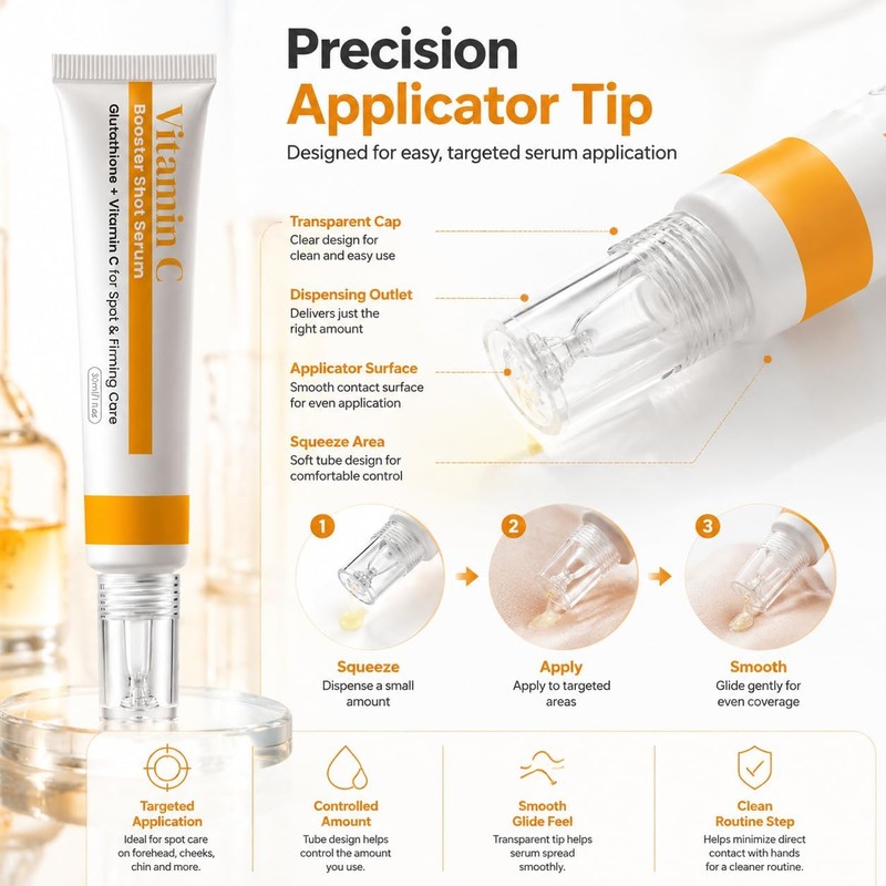 Vitamin C Booster Shot Serum for Face with Glutathione, Niacinamide