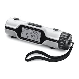 SAGEFINDS World Time Alarm Clock | Calendar, Thermometer, Alarm, Timer, Flashlight | 16 Pre-Set Time Zones | Lightweight & Portable for Travel | Bright LED Display