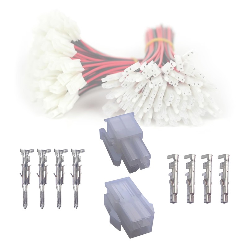 4-Pin Connector 18-24AWG Standard 0.0165” 4.2mm 2/4/5-Pin Connector Industrial and