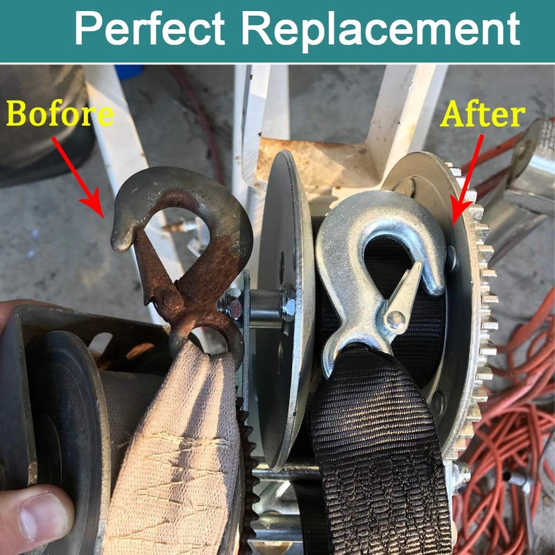 Botepon Marine Boat Trailer Winch Strap with Hook Replacement, 2''x20'