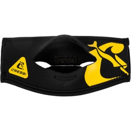 Cressi Pony Tail Neo Mask Strap Cover_Black/Yellow - Neoprene Mask Cover for Diving and Snorkelling Masks, Black/Yellow, One Size, Unisex