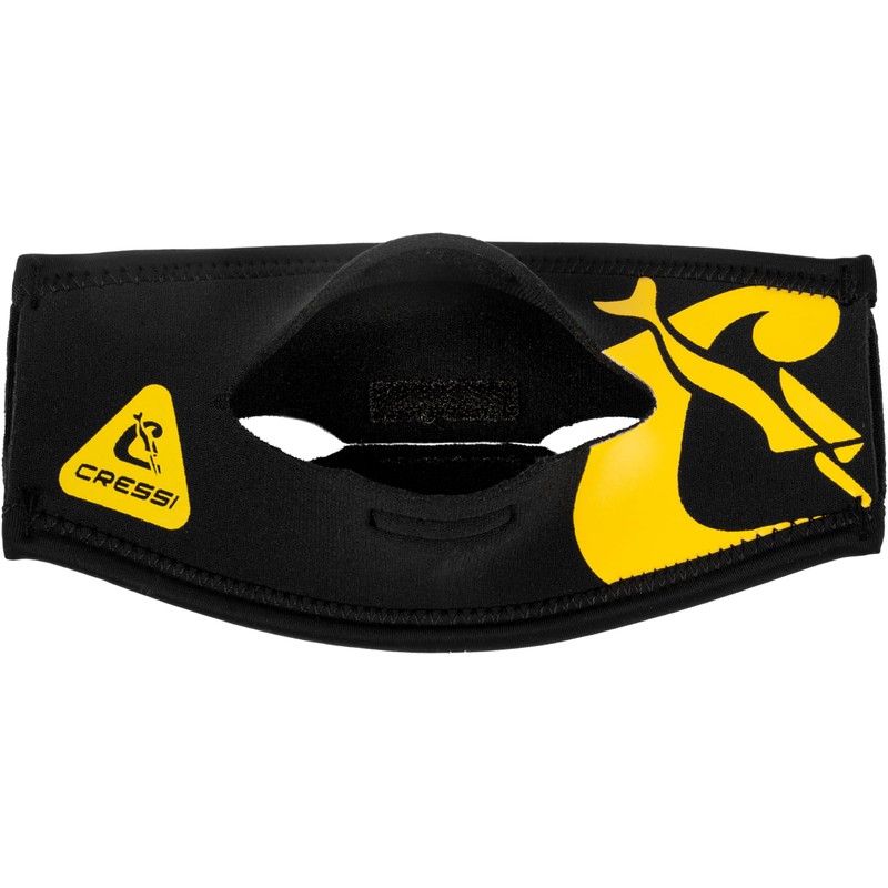 Cressi Pony Tail Neo Mask Strap Cover_Black/Yellow - Neoprene Mask