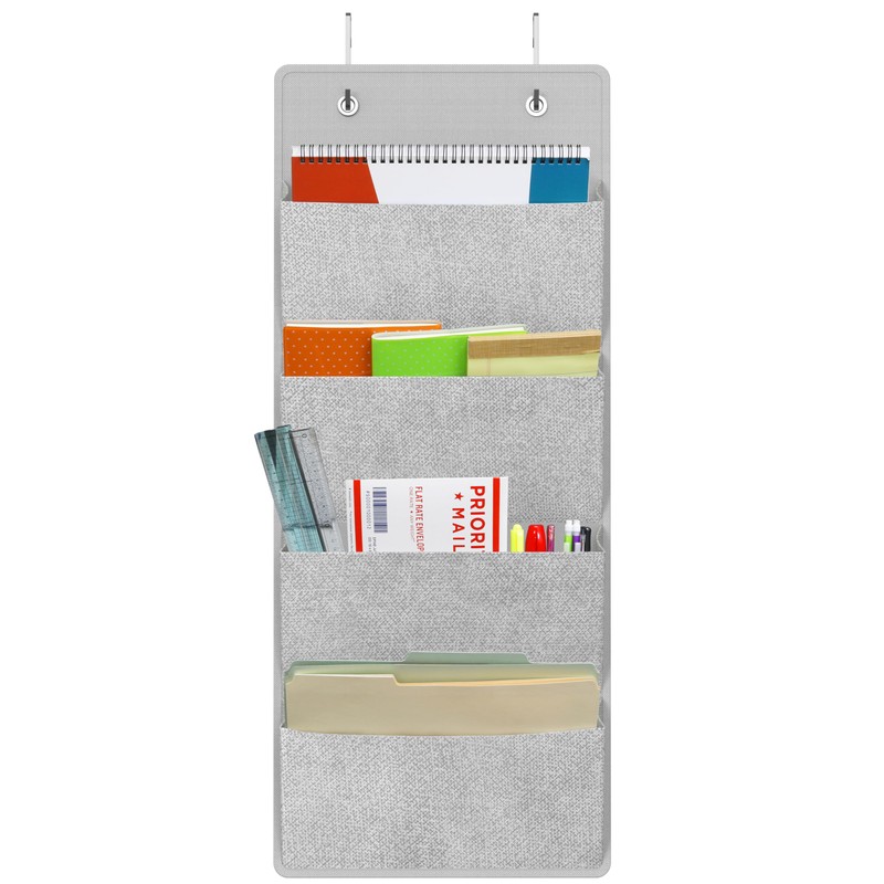 Simple Houseware Over the Door Hanging Wall File Organizer, 4