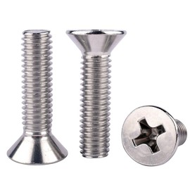 KOSJETHAS 50Pcs #8-32 x 5/8" UNC Phillips Flat Countersunk Head Machine Screws, 304 Stainless Steel 18-8, Full Thread, Coarse Thread